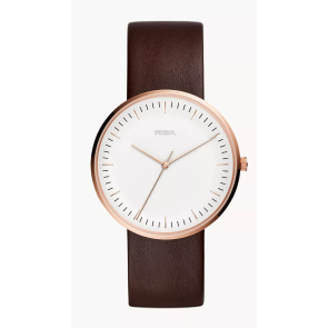 Watch strap Fossil FS5472 Leather Dark brown 22mm